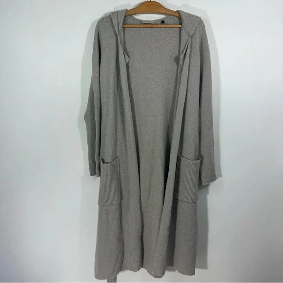 ATM Anthony Thomas Melillo Gray Long Sleeve Long Line Wool Duster Cardigan - Picture 1 of 9